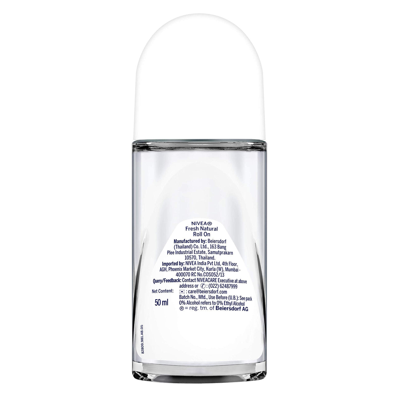 Nivea Deodorant Roll On, Fresh Natural for Unisex, 50ml (Pack of 2)