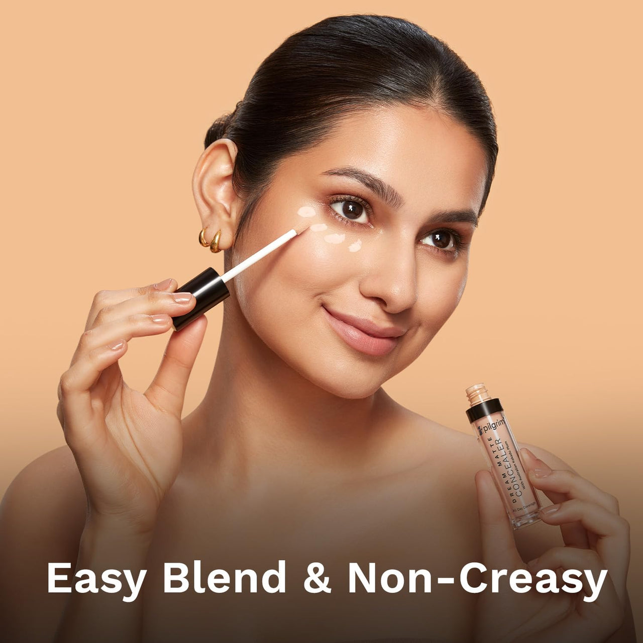 Pilgrim Full Coverage Dream Matte Liquid Concealer 7.3ml | Concealer for Dark Circles with Australian Kakadu Plum & Hyaluronic Acid | Crease resistance & Lightweight | All Day Coverage | Shade Ivory