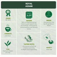 1950 Origins Royal Assam | Premium Black Tea | Kadak Chai | 100% Natural Loose Leaf Tea | Pure Assam CTC Tea Leaves | Rich, Strong & Fresh | Tin Caddy,150g