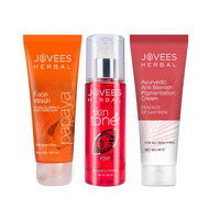 Jovees Herbal Anti Blemish Routine Papaya Face Wash 120ml & Rose Toner 100ml and Anti Pigmentation Cream 60gm (Set of 3)