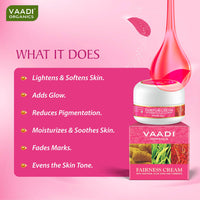Vaadi Herbals Fairness Cream, Saffron Aloe Vera and Turmeric Extracts, 30g x 3
