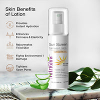 NutriGlow Sunscreen Lotion SPF 40 & PA+++, Non-Greasy, with Broad Spectrum, UVA & UVB Blue Light Protection, for Men & Women All Skin Types, 120ml (Pack of 2)