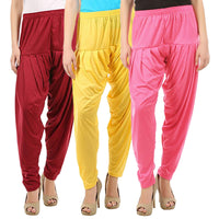 Buy That Trendz Combo Offer (Pack of 3) Cotton Viscose Lycra Dhoti Patiyala Salwar Harem Bottoms Pants for Womens