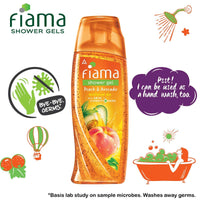 Fiama Shower Gel Peach & Avocado & Fiama Shower Gel Blackcurrant & Bearberry Body Wash With Skin Conditioners For Radiant Glow 250ml +250ml (Pack of 2)