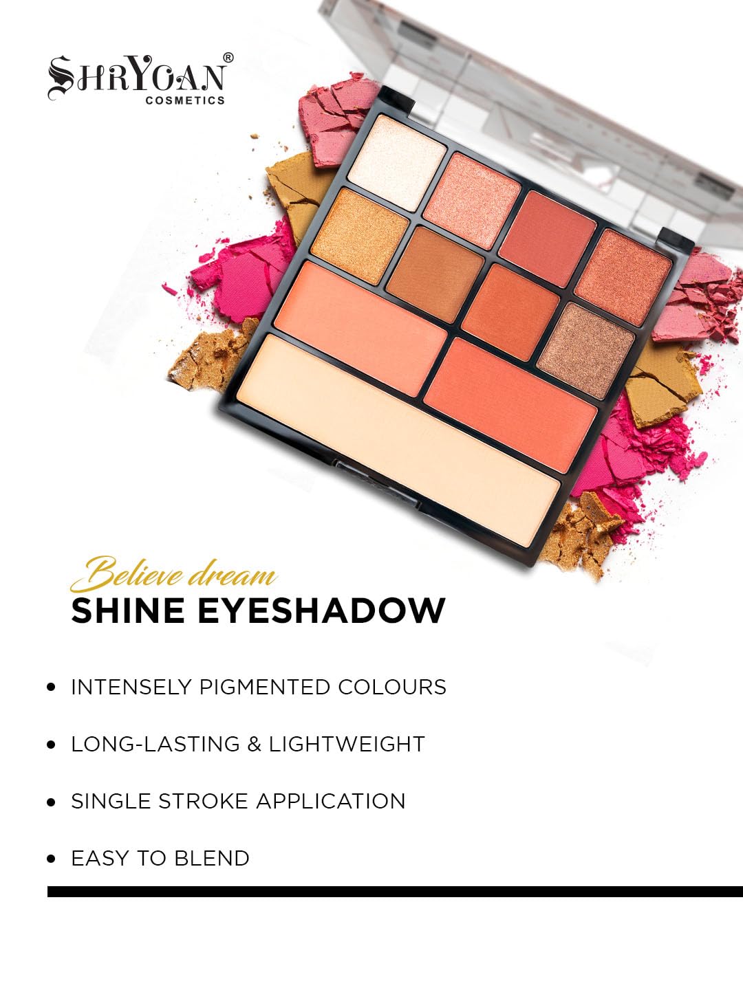 Shryoan Eyeshadow Blusher With Concealer Palette & Long Lasting Lipstick For Women