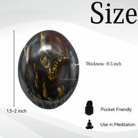 Tiger Iron Palm Stone - Hot Massage Worry Stone for Natural Body Chakra Balancing, Reiki Healing and Crystal Grid Tiger Iron