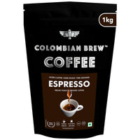 Colombian Brew Arabica Espresso Filter Coffee Powder, Roast & Ground Strong, 1kg