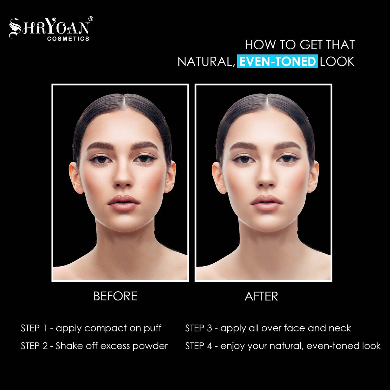 Shryoan Smooth & Silky 2 in 1 SPF20 Face Powder| Light Weight, Soft & Velvety Texture Formula, Suitable for All Skin Types (24g) (Shade 03)