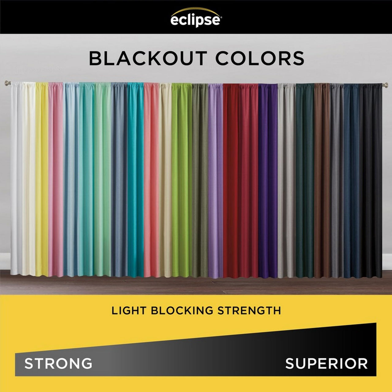 ECLIPSE Kendall Solid Textured Blackout Thermal Insulated Lining Grommet Window Curtain for Bedroom (1 Panel), 42 in x 63 in, Black 42 X 63