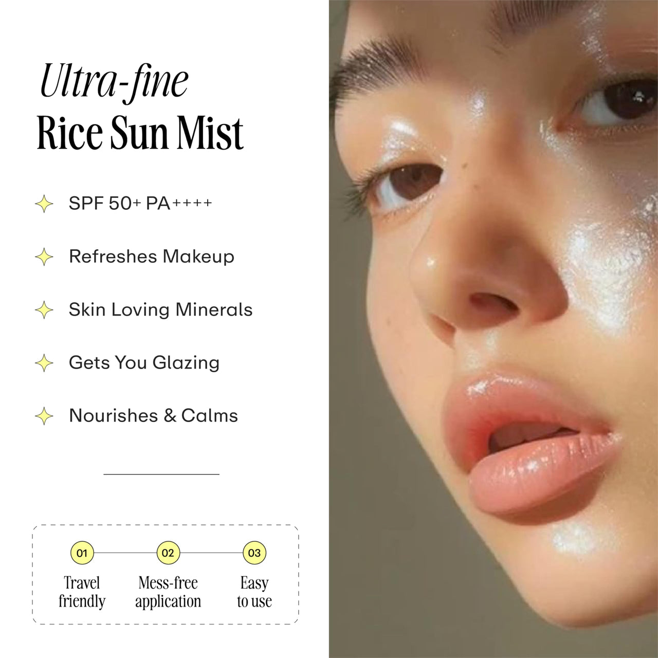 52 Sundaze Spf50 Rice Water Sunscreen Mist | Spf 50+ Pa++++ Sunscreen Spray | Invisible Sun Screen | Clear Glow Rice Sun Mist | Uva/B Broad Spectrum | Oily & Dry Skin| Men & Women | 100 Ml