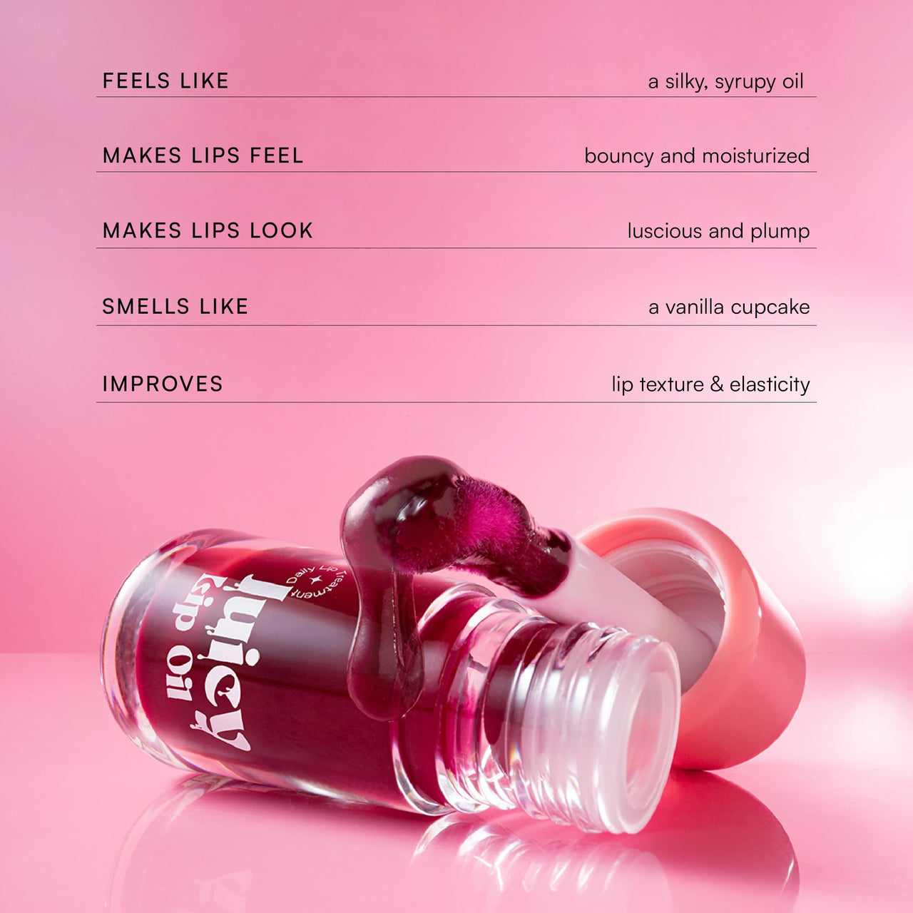 Gush Beauty Tinted Lip Oil – Hydrating Lip Tint with Skincare Benefits | Infused with Vitamin E & Jojoba Oil | Glossy, Non-Sticky | 5ml | Hold