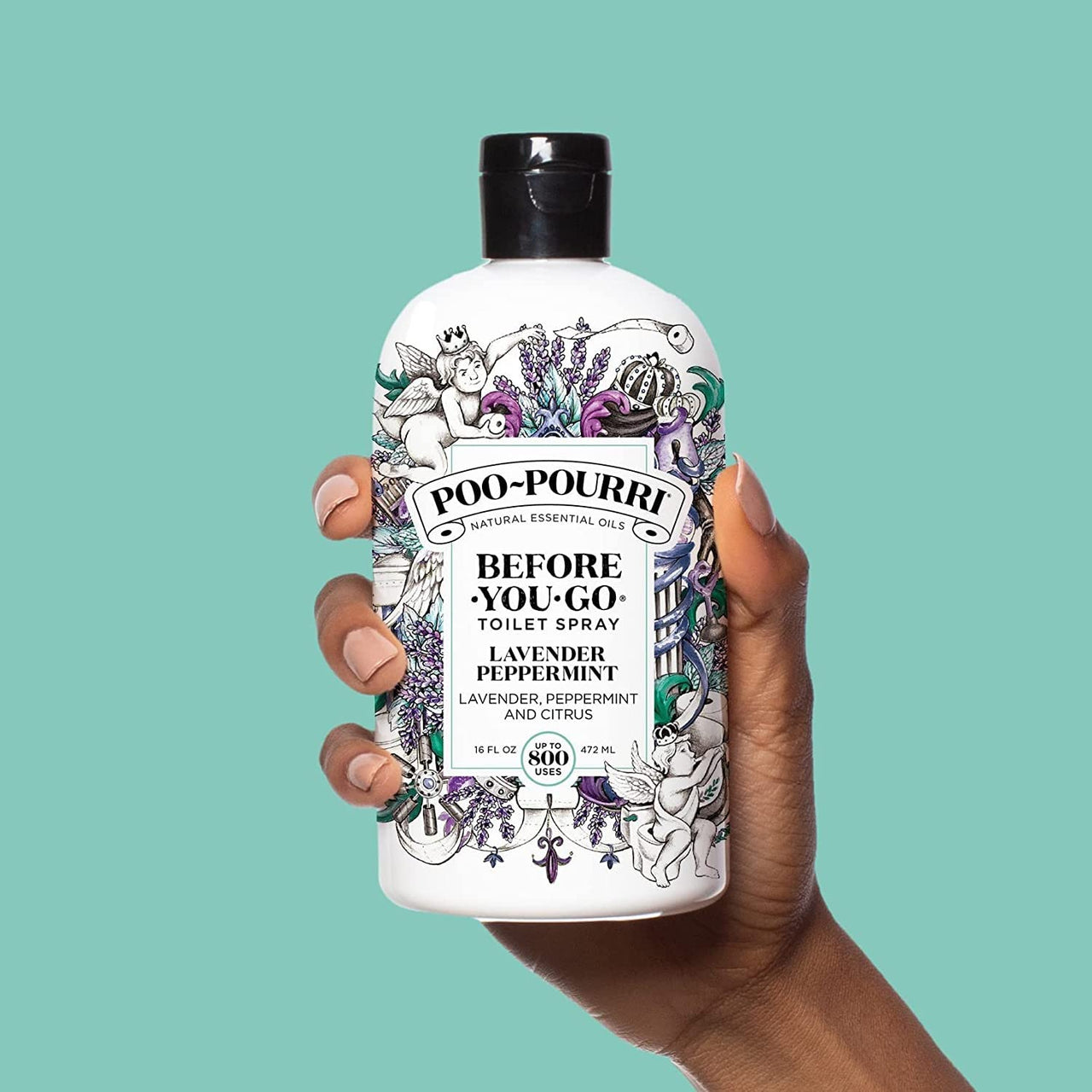 Poo-Pourri Before-You-Go Toilet Spray, Lavender Peppermint, Travel Size 10 mL - Lavender, Peppermint and Citrus 0.34 Fl Oz (Pack of 1)