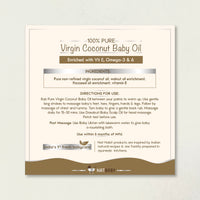 Nat Habit 100% Pure Virgin Coconut Baby Massage Oil For Baby Skin & Hair, Enriched With Vit E & Omega-3, 6 Non-Refined, LLP Free, Chemical & Preservative Free - 100 ml