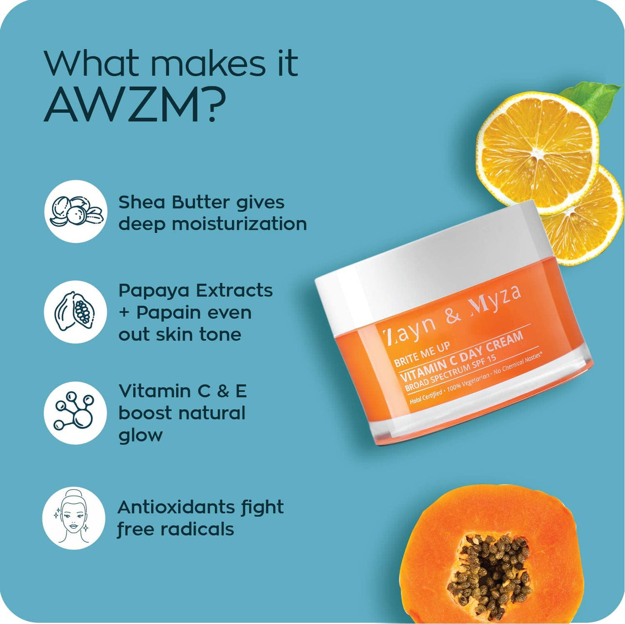 ZM Zayn & Myza Vitamin C Cream Combo, Day & Night Cream | Brightening Cream For Glowing skin | Revives dull skin | Fades pigmentation & dark spots | For all skin types | Pack of 2 (50g x 2)