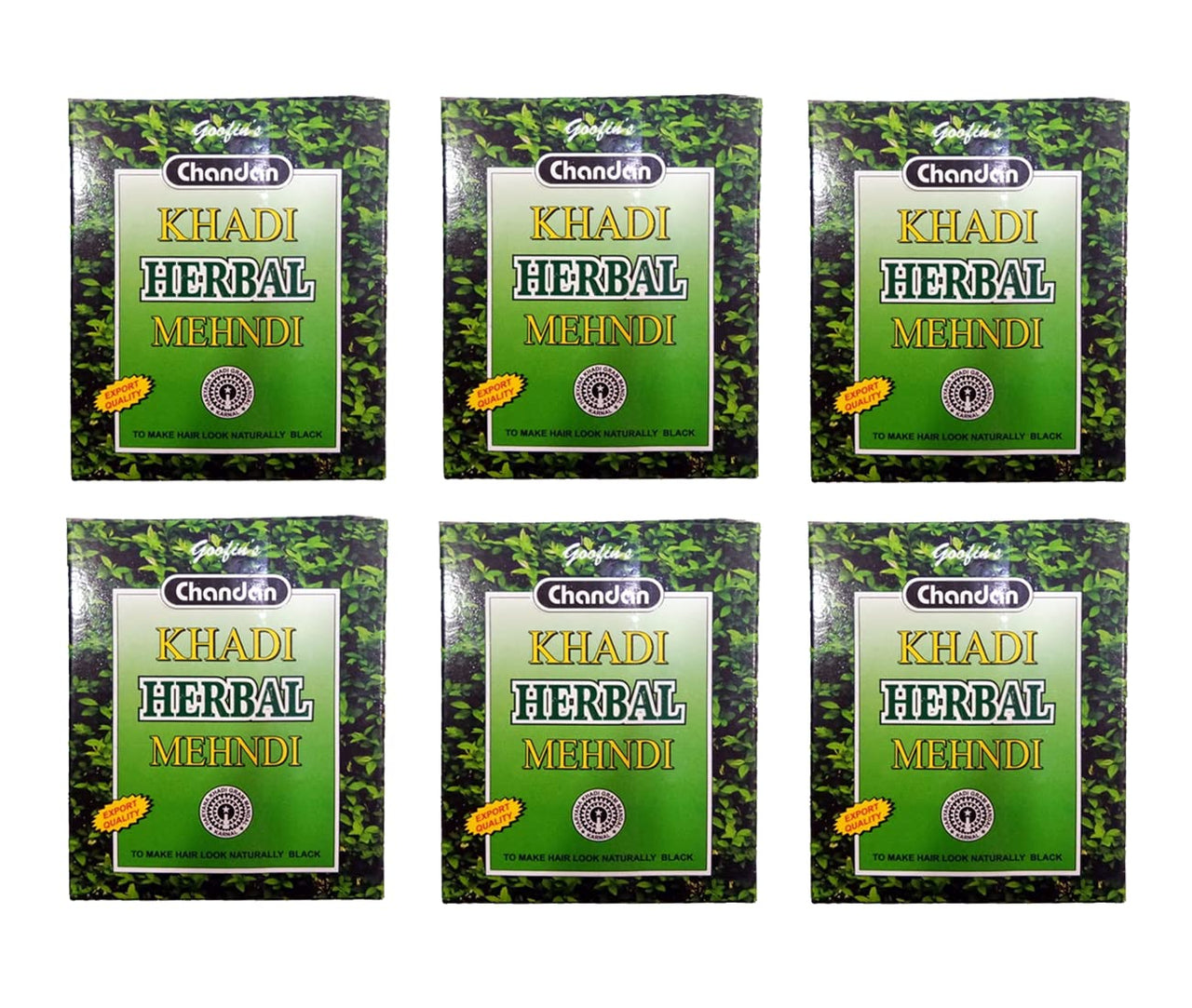 Khadi Pure Goofin's Herbal Black Mehndi, 80 G (Pack Of 6), 80 g (Pack of 6)