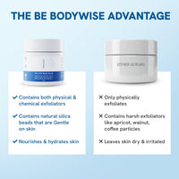 Be Bodywise 10% Lactic AHA Exfoliating Body Scrub For Tan Removal & Soft-Smooth Skin | For Women | De-Tan Bathing Scrub with Centella Water & Aloe Vera, Removes Dirt & Dead Skin from Neck, Knees, Elbows & Arms | 300g