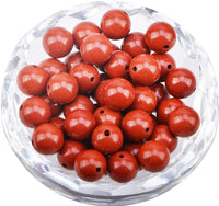 100Pcs Natural Crystal Beads Stone Gemstone Round Loose Energy Healing Beads with Free Crystal Stretch Cord for Jewelry Making (Red Jasper, 8MM) Red Jasper