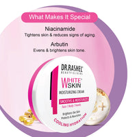 Dr.Rashel White skin Face Moisturizer 125 ml, Daily Lightweight Non-Oily Cream with Glycerin for Soft Glowing Skin, With Arbutin & Niacinamide