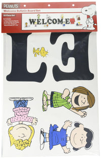 Eureka Peanuts Giant Welcome Classroom Bulletin Board Set for Teachers, 22 Pieces