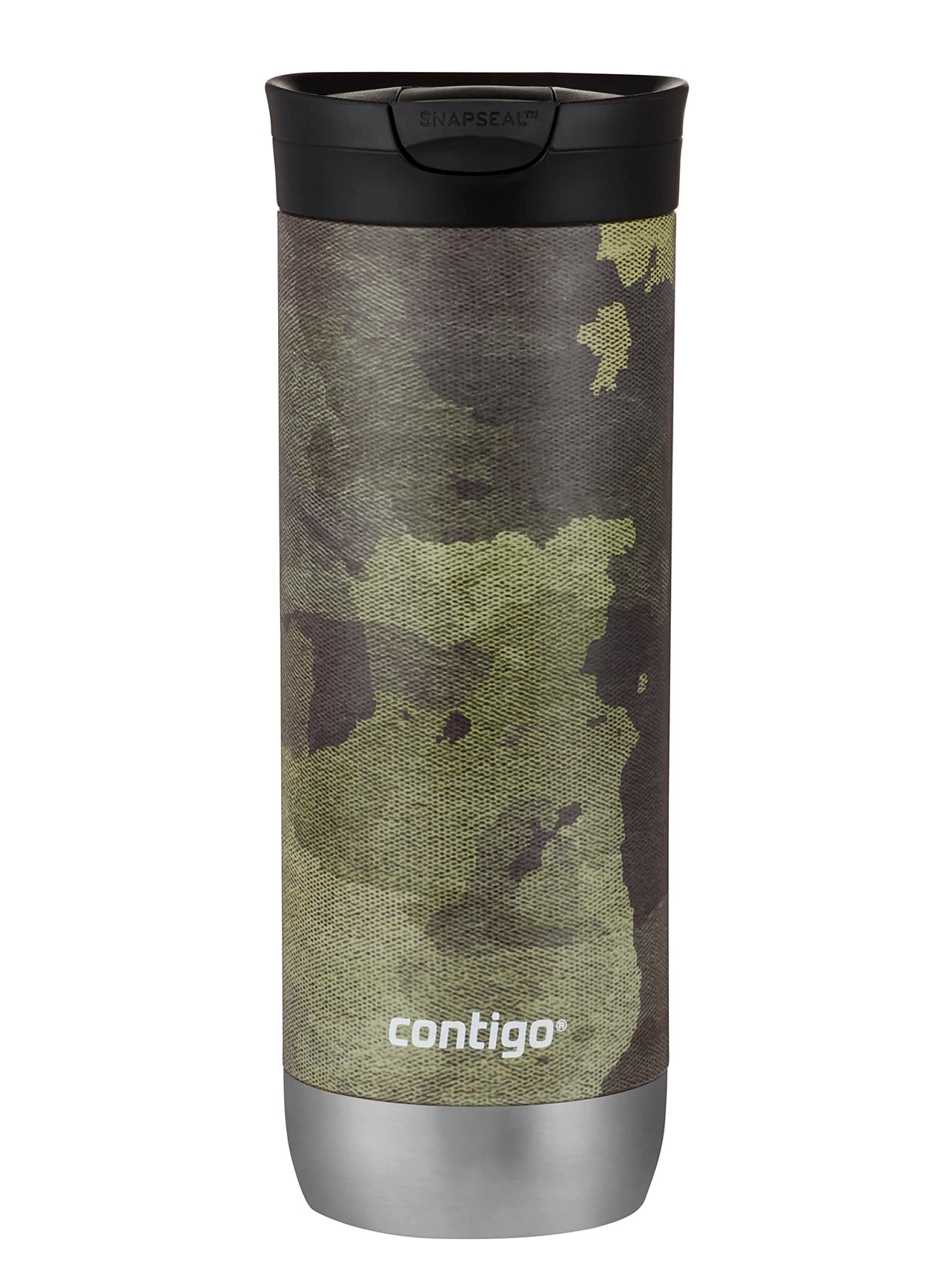 Contigo Huron Vacuum-Insulated Stainless Steel Travel Mug with Leak-Proof Lid, Keeps Drinks Hot or Cold for Hours, Fits Most Cup Holders and Brewers, 20oz Camo