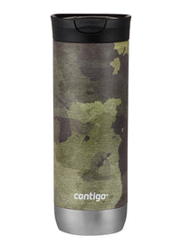 Contigo Huron Vacuum-Insulated Stainless Steel Travel Mug with Leak-Proof Lid, Keeps Drinks Hot or Cold for Hours, Fits Most Cup Holders and Brewers, 20oz Camo