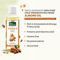 INDUS VALLEY Roghan Badam Sweet Almond Oil for Hair & Skin No Mineral Oil & Sulphate - Set of 2 (100ml*2=200ml)