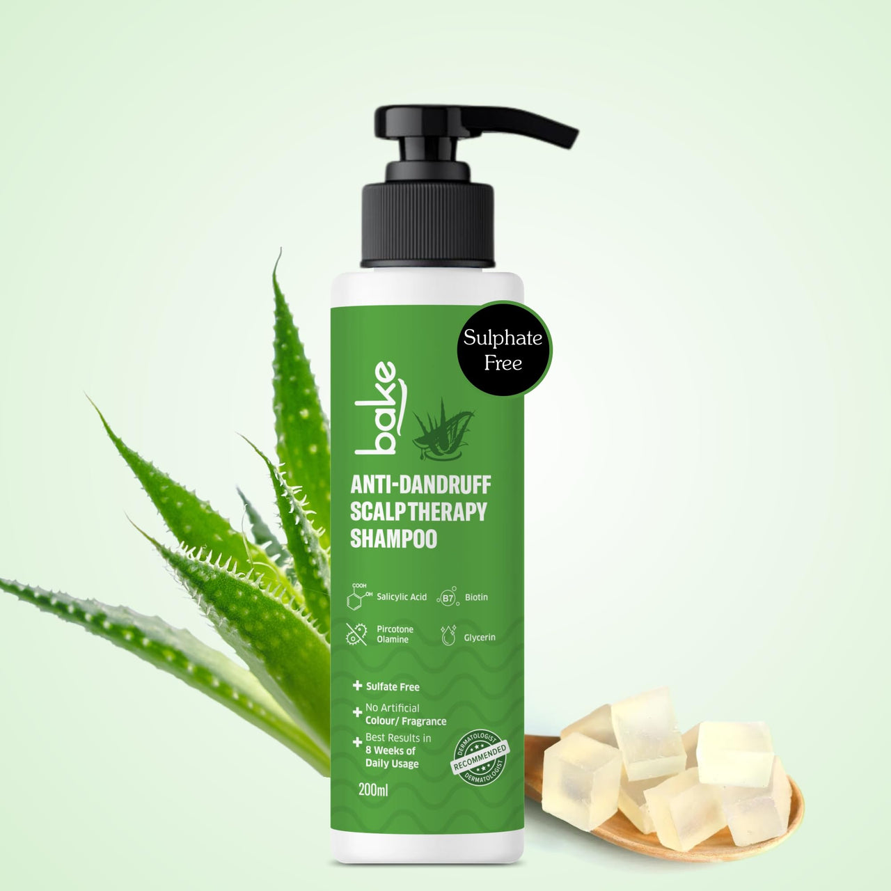 BAKE 2% Salicylic Acid Anti Dandruff Shampoo for Scalp Strengthening, Dry Itchy Scalp, For Men & Women - 200ml