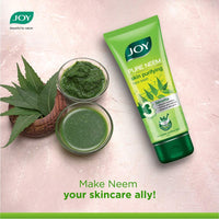 Joy Skin Purifying Neem Face Wash for Oily & Acne-Prone Skin | Fights Pimples, Controls Excess Oil & Unclogs Pores | Natural Antibacterial Formula | Men & Women 100ml x 2