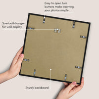 Americanflat 15x15 Picture Frame in Black - Thin Border Photo Frame with Polished Plexiglass - Square Picture Frame with Hanging Hardware Included for Wall Display