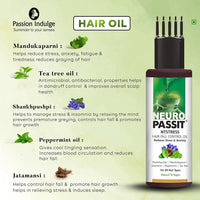 Passion Indulge Natural Onion Hair Growth Oil 100ml & Neuropassit NTstress Hair Fall Control & Cooling Oil 100ml Combo