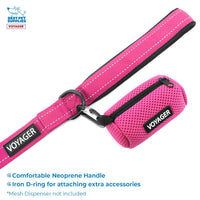 Voyager Step-in Lock Dog Harness w Reflective Dog Leash Combo Set with Neoprene Handle 5ft - Supports Small, Medium and Large Breed Puppies/Cats by Best Pet Supplies - Fuchsia, XS