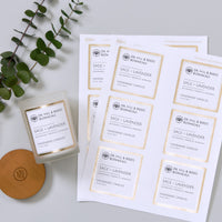 Avery Matte White Labels with Metallic Gold Borders, 3