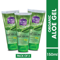 BOROPLUS Aloe Vera Gel for Hydration, Scars, Dryness, Dark Spots, Acne (All Skin) 450ml (Pack of 3)