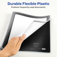 Avery Flexi-View 3 Ring Binder, 1/2 Inch Round Rings, 1 Black Binder (15767) 0.5