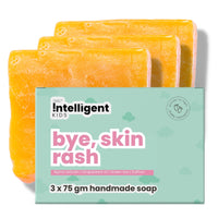 Tuco Kids Skin Rash Handmade Soap With Turmeric, Shea Butter, Olive Oil, Coconut Oil for Sensitive Skin, Everyday Use for Ages 3+ Kids, Paraben & Sulphate Free - 75 g (Pack of 3)