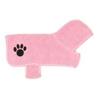 Bone Dry Pet Robe Collection, Embroidered Absorbent Microfiber Bath Robe with Adjustable Closure, for Dogs & Cats, Small, Pink