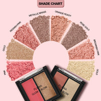 FLiCKA Glow N Blow Blusher And Highlighter Palette For Face Makeup| Long Lasting, Travel Friendly, Highly Pigmented Flawless Look | 04 Goal Oriented