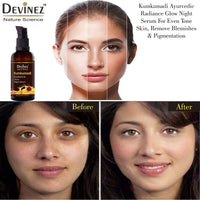 Devinez Ayurvedic Kumkumadi Radiance Glow Night Serum - 15ml, 100% Natural for Face Brightening, Anti Ageing, fight under eye dark circles, Kumkumadi Tailam