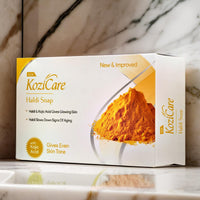 Kozicare Kojic Acid Soap & Glutathione Soap | Haldi Turmeric Face Ubtan Soap | Ghar Ka Soap | Detan Soap | Soaps for Bath | Bathing Soap | With Shea Butter & Glycerin- 75 Gm