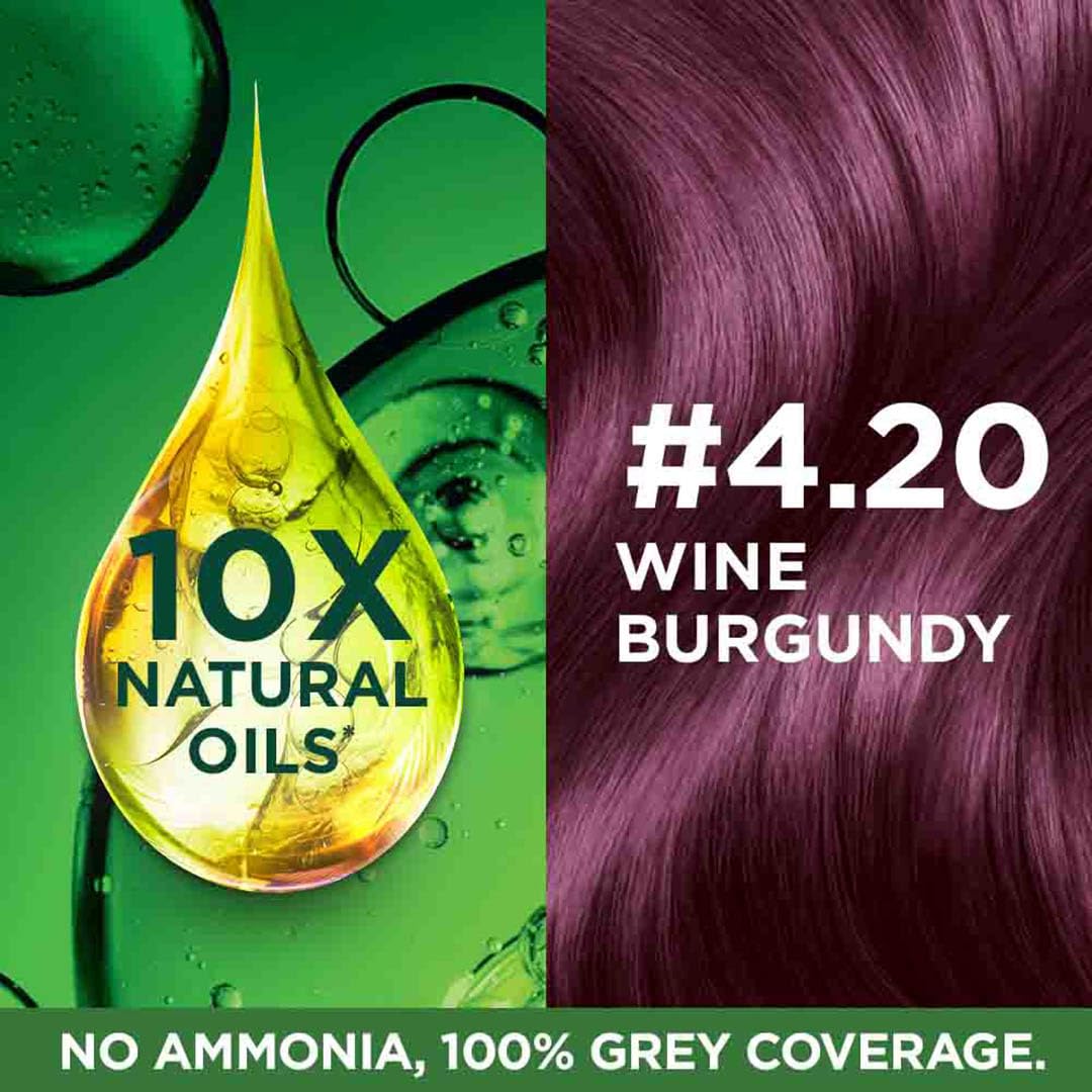 Garnier, Hair Colouring Creme, Long-lasting Colour, Smoothness & Shine, Color Naturals, Shade: 4.20 Wine Burgundy, 70ml + 60g (Pack of 2)