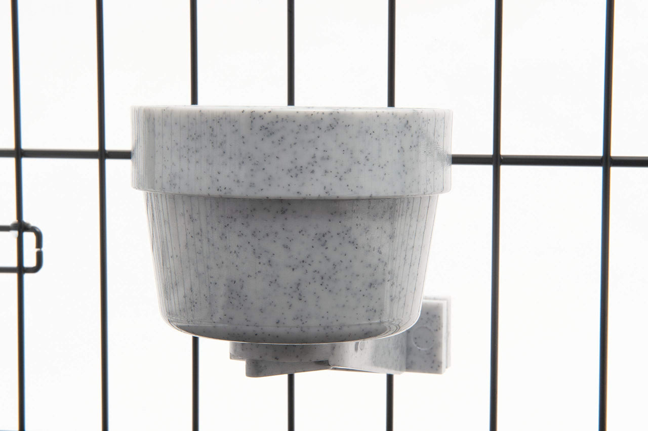 Lixit Quick Lock Removable Dog Kennel Bowls for Wire and Soft Sided Crates (10oz Wire Crate, Granite) 10oz Wire Crate