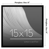 Americanflat 15x15 Picture Frame in Black - Thin Border Photo Frame with Polished Plexiglass - Square Picture Frame with Hanging Hardware Included for Wall Display