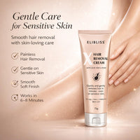 Elibliss X Hair Removal Cream 75g | Aloe Vera for Sensitive Skin | Painless Hair Remover for Under arms, Legs & Bikini Line | Smooth & Hydrated Finish