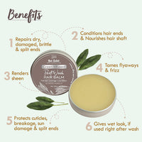 Nat Habit Almond Marula Hair Balm For Men & Women Split Ends, Smoothening, Straightening, Conditioning & Frizzy Hair- Infused with Sage Leaves & Oils (Pack of 1, 25ml)