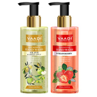Vaadi Herbals Rejuvenating Luxurious Handwash - 250 ml (Pack of 2, Olive and Strawberry)