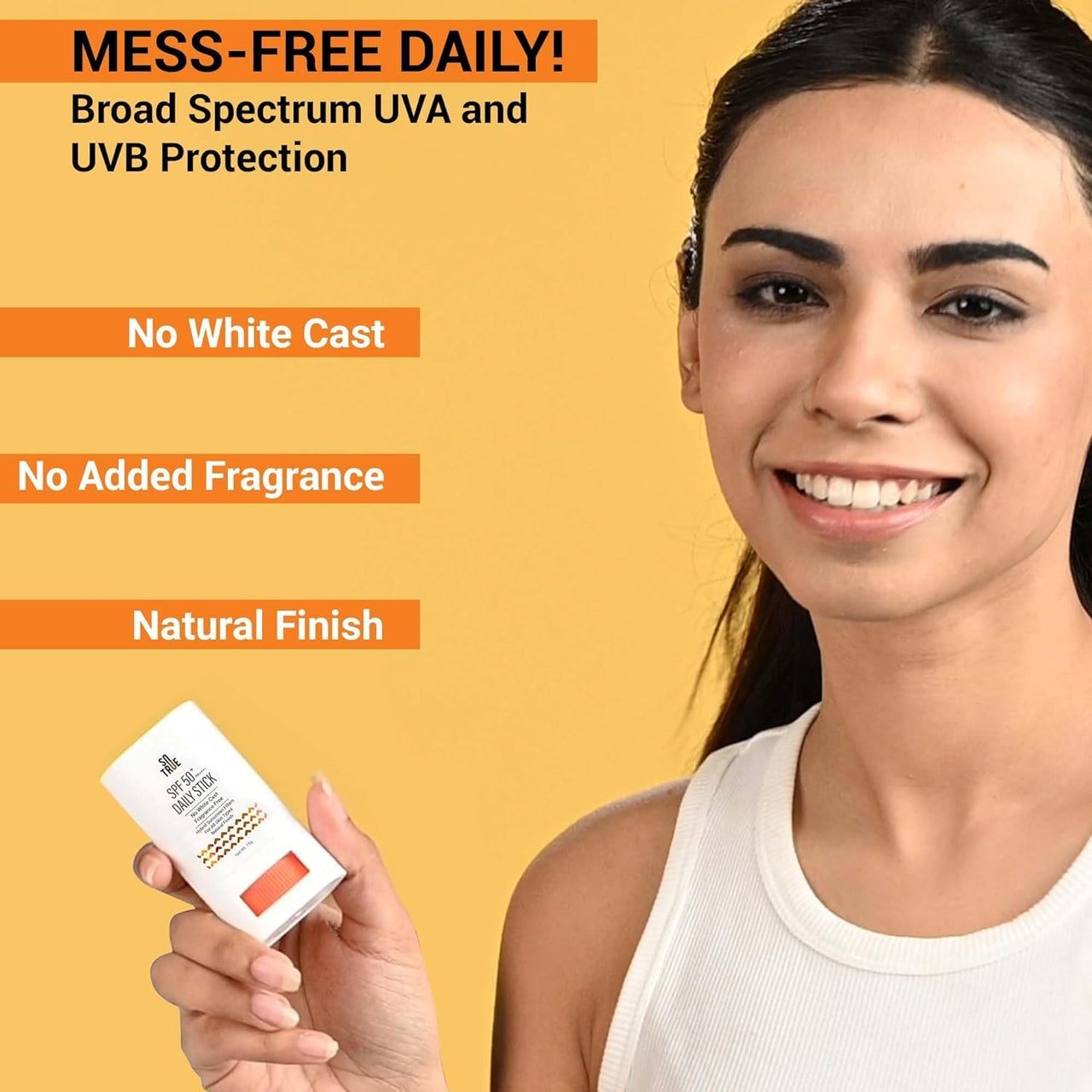 Sotrue SPF 50+ Daily Sunscreen Stick | Lightweight, Water Resistant | No White Cast | Broad Spectrum PA++++ | Non Sticky With Dewy Finish | Mess Free Sun Protection | Suitable for Face & Body 15g