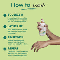 Tikitoro Teens Anti-dandruff Shampoo 100% Vegan with Aloe vera, Provitamin B5, Hibiscus, Rice Protein, Cleanses Scalp, Conditions Hair No Parabens & Sulphates (300ml x 1)