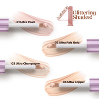 Hilary Rhoda Ultra Glow Liquid Highlighter | Illuminating & Glitter Liquid Highlighter | Dewy Finish | Cruelty-Free & Vegan | Luminescent Finish | Weightless -3.8g (Ultra Champagne - Shade 03)