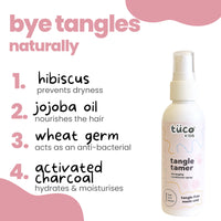 Tuco® Kids Tangle Tamer Hair Detangler Spray | Infused with Aloe Vera, Flaxseed & Methi | Ages 2-5, 4-10, 10-15, 5-10 Years | Paraben & Sulphate Free |100ml (Pack Of 1)