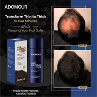 Adomour Hair Building Fiber 27.5g | Keratin Fibers for Thin, Fine & Thinning Hairs | Natural Coverage | For Thickening & Volumizing | Bald Spot Cover Up Hair Fiber Powder for Men & Women (Dark Brown)